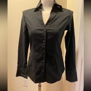 Express LS collared shirt. Black.